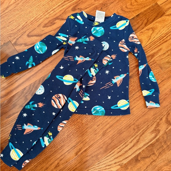 Other - Toddler Navy Space Rocket Pajama Set - Long Sleeve & Pants